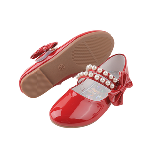2025 Nouvelles Chaussures de Princesse de <span class=keywords><strong>Boutique</strong></span> Tendance pour Filles, Semelle Souple en Cuir, Chaussures Plates de Cérémonie avec Nœud et Perle, Pour Printemps Automne, Enfants et Tout-Petits - Product Image 3