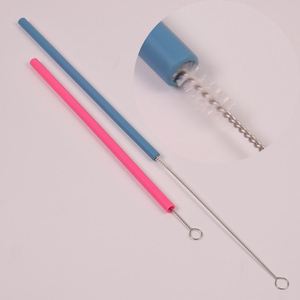 Ensemble de pailles en silicone pliables écologiques fines et longues de 5,5 mm de diamètre - Best-seller certifié CE/EU pour les cafés - Product Image 3