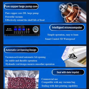 74L Industrial Deepen Widen Large Single Fresh Seafood Tea Grain Beef Meat Heat Seal PE Plastic Bag Vacuum <b>Packaging</b> <b>Machine</b> - Product Image 5