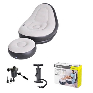 Chaise longue floquée avec tabouret Jilong Avenli marque fauteuil floqué pour salon matelas pneumatique - Product Image 3