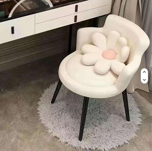 Chaise de salon de manucure en métal rose et blanc avec structure en acier inoxydable, design moderne pour chambre et salon - Product Image 6