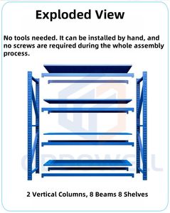 משלוח מהיר באיכות גבוהה חובת פלדה מדפים עבור מוסך ואחסון - Product Image 4