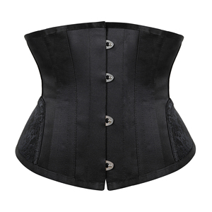 Negro de algodón doble acero deshuesado la cintura de las mujeres desgaste forma corsé proveedor y fabricante - Product Image 3