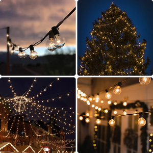 Chất Lượng Cao Giao Hàng Nhanh Chóng Thay Đổi Độ Sáng Điều Khiển Từ Xa 50ft 25 + 1 Bóng Đèn G40 Ngoài Trời Năng Lượng Mặt Trời Điện LED Chuỗi Ánh Sáng - Product Image 6