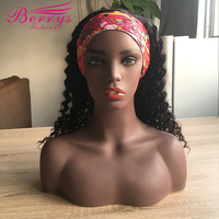 Perruque bandeau 8 pouces de long, bouclée et crépue, en cheveux brésiliens vierges Remy, densité 150%, 100% cheveux humains, tailles de bonnet personnalisables