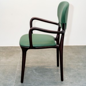 Chaise de salle à manger en bois massif de qualité supérieure avec siège rembourré en tissu doux, mobilier contemporain pour la maison, le restaurant, l'hôtel PISANO - Product Image 4
