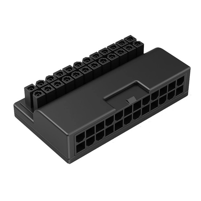 Atx 24 Pin to 90 Degree Power Plug Adapter 24pin Mainboard Motherboard Power Supply Cable Connectors Modular Diy Mounting