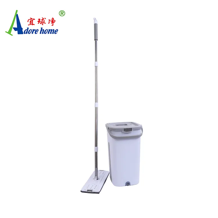 Floor Mop With Bucket Easy Clean With Squeezing Magic Floor Dust Home Cleaning Flat Mop And Bucket Set