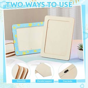 Wholesale Unfinished DIY Nature Wood <b>Photo</b> Display Stand Eco-friendly for Home Decor UV Printing Simple Style - Product Image 3