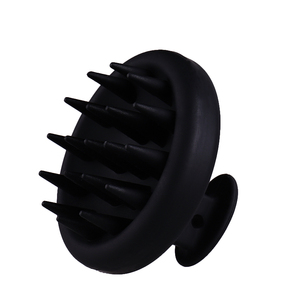 Wholesale Silicone Scalp Massager Shampoo Hair <b>Brush</b> Biodegradable Scalp Massager Black - Product Image 1