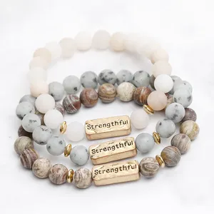 Hot Sale Gifts High Quality Custom Yoga Jewelry Strengthful Wholesale 8mm Rhodonite Beads Natural <strong>Gem</strong> <strong>Stone</strong> <strong>Bracelets</strong> - Product Image 1