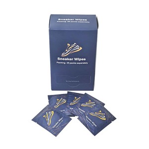 Pacote Único Personalizado Branco Sneaker Limpa Sapato Polonês Toalhetes De Limpeza Toalhetes Rápidos Sneaker Branco Azul Preto Dot Toalhetes De Limpeza