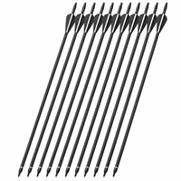 Flèche de tir à l'arc en fibre de verre à pointe interchangeable de 8 mm, avec plumage noir et blanc, pour entraînement et arc classique, vente en gros