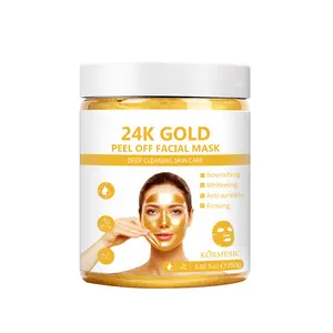 KORMESIC Private Label Natural Organic Cleansing 24K gold collagen peel off Mud Mask Facial Clay mask