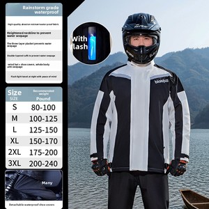 Men's Adult Single Full-Body Motorcycle Riding <strong>Raincoat</strong> and Pants Set Waterproof Storm-Level <strong>Nylon</strong> Material for Travel Hiking - Product Image 6
