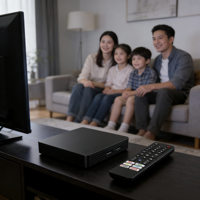 Prix d'usine HLQ-X5 Boîtier TV Android 15 Amlogic S905L Quad-Core 4K Double Wi-Fi 2 Go 8 Go avec télécommande vocale et boutons avant/arrière