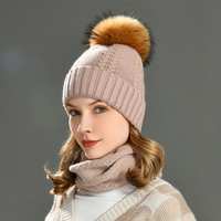 Ensemble bonnet et écharpe en cachemire tricoté de haute qualité pour femme Jxwatcher, 2 pièces, chauds, style uni, vente en gros