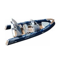 Bateau pneumatique de luxe de 5.8m avec canopée yacht de loisirs familial avec remorque hors-bord pour la dérive