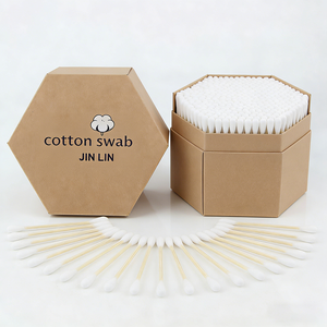 FOREST DAY Square, cotons-tiges biodégradables en bambou et <span class=keywords><strong>coton</strong></span>, boîte en papier jetable pour le nettoyage des oreilles et l'application de maquillage - Product Image 3