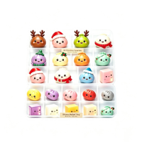 Calendrier de l'Avent de Noël Mystère des Raviolis – Assortiment de Jouets Anti-Stress TPR Squishy en Forme de Ravioli de Noël – 24 Surprises de Fêtes