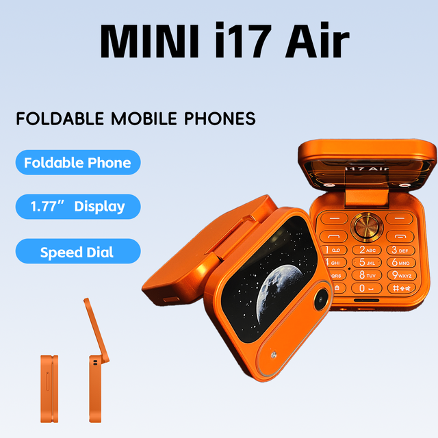 Hot Selling MINI I17 Air Foldable Mobile Phone Type-C Charging Multi-color Basic Feature Phone