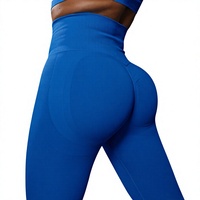 Pantalon de yoga taille haute sans couture, anti-plis, en Spandex/Nylon, longueur intégrale, effet galbant fessier, pour l'entraînement, modèle international