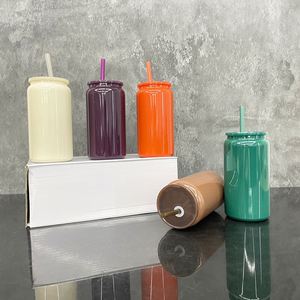 Lot de 25 canettes en acier inoxydable de 16 oz personnalisables avec logo, coloris marron, violet foncé, orange, vert, crème, pour transfert UV DTF - Product Image 2