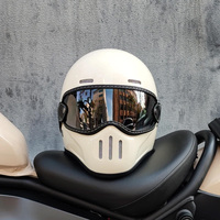 Nouveau casque de moto intégral rétro pour hommes et femmes, design vintage Cafe Racer, coque en fibre de verre, boucles en acier inoxydable, haute qualité
