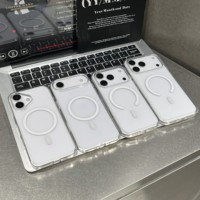 Étui de téléphone transparent antichoc magnétique à protection 360° en TPU + acrylique anti-jaunissement de 2,5 mm d'épaisseur pour 11-17 Pro Max