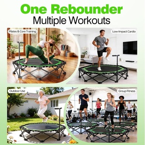 Wellshow Sport 48'' Opvouwbare Mini <span class=keywords><strong>Trampoline</strong></span> Rebounder met Verstelbare T-Bar voor Volwassenen Thuisgym Fitnessapparatuur - Product Image 3