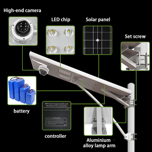 <b>Solar</b> Monitoring Street Light Outdoor Waterproof 4G WiFI High Brightness Human Sensing Courtyard Street Lamp With CCTV <b>Camera</b> - Product Image 4