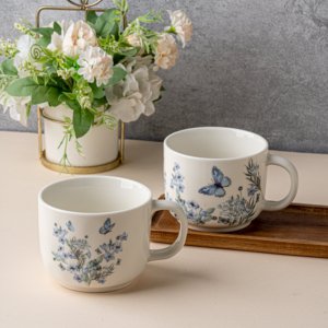 Taza de cerámica floral Taza de café hecha <span class=keywords><strong>a</strong></span> mano Diseño floral Taza de té Regalo para mujeres Regalo del Dí<span class=keywords><strong>a</strong></span> de <span class=keywords><strong>la</strong></span> madre - Product Image 3