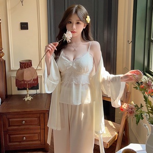 <span class=keywords><strong>Camicia</strong></span> <span class=keywords><strong>da</strong></span> <span class=keywords><strong>notte</strong></span> in tre pezzi con seno <span class=keywords><strong>da</strong></span> bagno Sexy a maniche lunghe accappatoio termico in velluto pigiama <span class=keywords><strong>da</strong></span> casa - Product Image 3