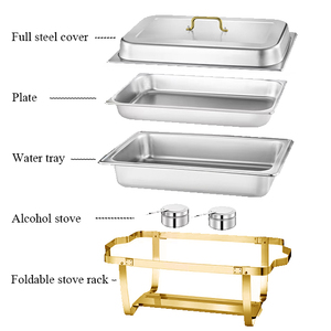 Calentadores <span class=keywords><strong>de</strong></span> Alimentos <span class=keywords><strong>de</strong></span> Acero Inoxidable para Cocina Comercial, Chafing Dishes <span class=keywords><strong>de</strong></span> 9L, Set <span class=keywords><strong>de</strong></span> Buffet a Gas, Equipo <span class=keywords><strong>de</strong></span> Catering para Fiestas y Cocina - Product Image 4