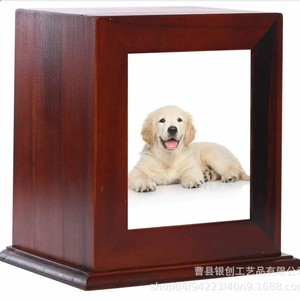 Solid Wood Pet Urn Rectangle Airtight With Photo Frame For Cats And Dogs Commemorative <b>Memorial</b> <b>Box</b> - Product Image 1