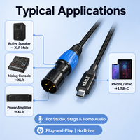 Câble de raccordement audio Type-C vers XLR mâle simple, pour téléphone, PC, iPad vers haut-parleur actif, mixeur, amplificateur, longueur personnalisable