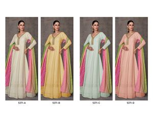 นักออกแบบคุณภาพสูงFaux Georgette Salwar KameezชุดAnarkaliพร้อมงานเย็บปักถักร้อยผ้าฝ้าย - Product Image 6