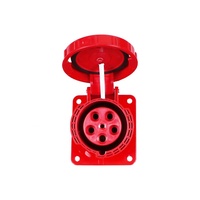Prise industrielle angulaire 380V 5 broches 63A à montage sur panneau IP67, prise industrielle inclinée 3P+N+PE ZNG-435