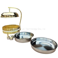 Plat à chafing doré grand format Yuqi à alcool - Réchaud de buffet en acier inoxydable 20L avec contrôle de température 85-100°C pour mariages et hôtels