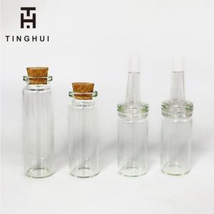 Mini Clear <b>Glass</b> Bottles & <b>Jars</b> <b>with</b> <b>Cork</b> <b>Lids</b> Frosted Surface Screen Printed Cosmetic Packaging 1ml-30ml Capacity - Product Image 3