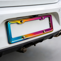 Cadre de plaque d'immatriculation en alliage d'aluminium noir personnalisé en gros, logo personnalisé, approuvé, cadres de plaque d'immatriculation de voiture en métal pour la décoration