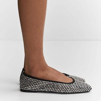 Ballerines plates en gros pour femmes, chaussures plates à strass, ballerines scintillantes, ballerines décontractées en maille à paillettes pour mariage