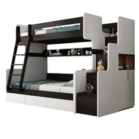 Lits dortoirs multifonctionnels modernes en bois massif Lits superposés simples pour étudiants et employés pour appartement Panneau MDF en bois d'acajou