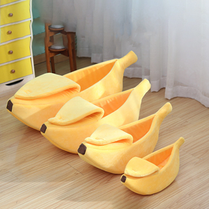 Cama Creativa y Cálida para Mascotas, Cojín de Algodón con Forma de Plátano para Dormir en Casa de Perro y Gato - Product Image 2