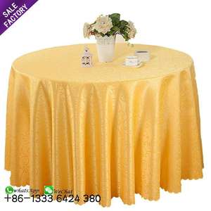 Fournitures de mariage chinoises personnalisables, nappes rondes rouges pour la décoration de mariage - Product Image 2