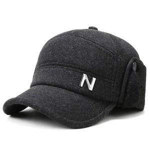 Gorra de béisbol de lana para invierno con orejeras para mantener el calor para hombres, estilo casual, 56-58 cm - Product Image 1