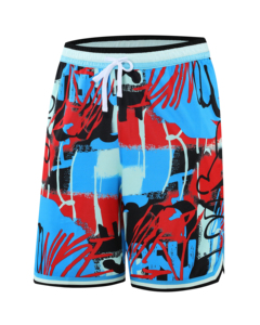 Tenue de basketball américaine personnalisée en maille 100 % polyester, imprimée en usine, coupe ample, séchage rapide, anti-humidité - Product Image 1