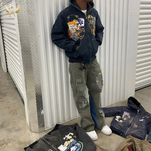 Oem הסיטונאי בציר מצוקה רקמת חומצה לשטוף שמש דהוי כותנה 100% צרפתי טרי צרפתי - Product Image 6