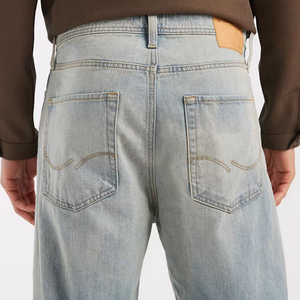 Jeans pour hommes de qualité supérieure, décontractés, bleu clair, pour un usage quotidien, coupe droite taille haute - Product Image 5