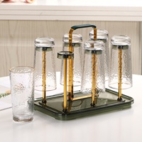 Comptoir tasse tasse organisateur Vertical bouteille étendoir porte-bouteille en verre avec plateau de vidange